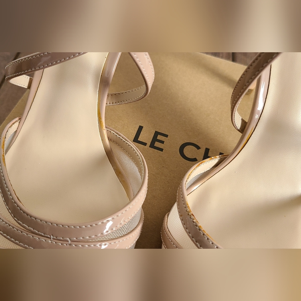 le chateau Nude Patent Pointed-Toe Strappy Ankle Pumps - Picture 14 of 16